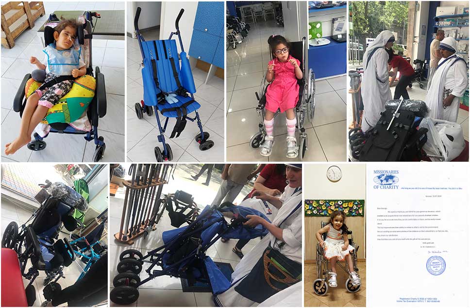 Wheelchairs for Sisters of Charity Bethlehem.
