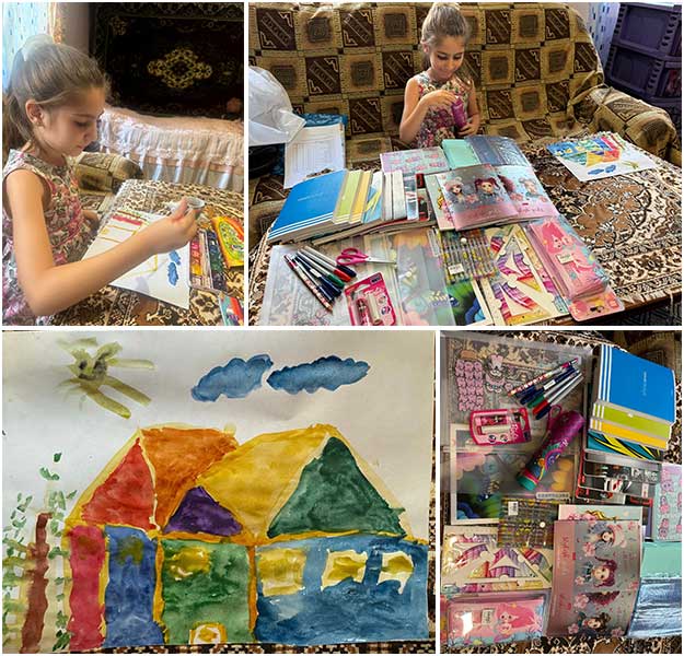 Art supplies for the daughter of POW Seyran Matevosyan